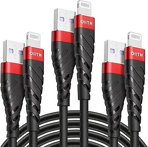OIITH Apple MFi Certified iPhone Charger Cable 3 Pack 10 Ft, Extra Long Lightning Charging Cord, Fast 2.4A iPhone USB Cord Compatible with iPhone12/11/XS/Max/XR/X/8/8P/7P/6/iPad