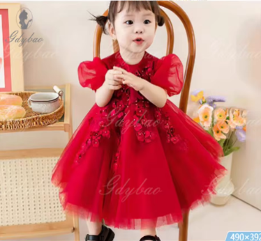 Baptism High Waisted Princess Dress White Baby Birthday Wedding Dress Flower Girl Dress Fluffy Customized Communion Gown