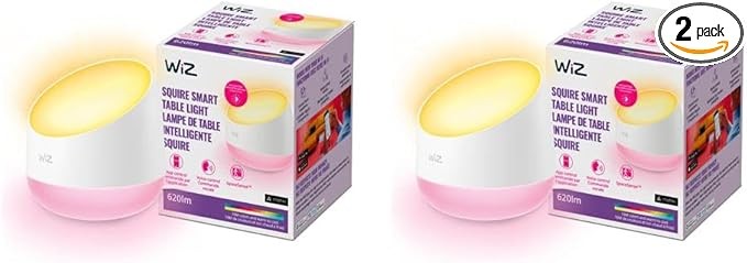 WiZ Squire Table Lamp - Portable- Smart- Full-Color Light - Connects to Your Existing Wi-Fi - Control with Voice or App - Works with Google Home, Alexa and Siri Shortcuts