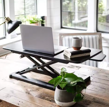 Electric Standing Desk Converter Motorized Stand up Desk Riser for Monitor and Laptop,Black Height Adjustable